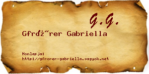 Gfrörer Gabriella névjegykártya